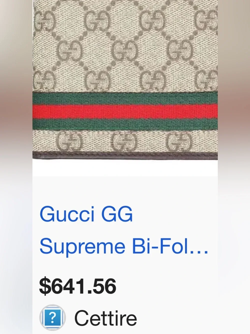 New! Gucci GG Supreme Web Bifold Wallet in beige and ebony canvas!🔥